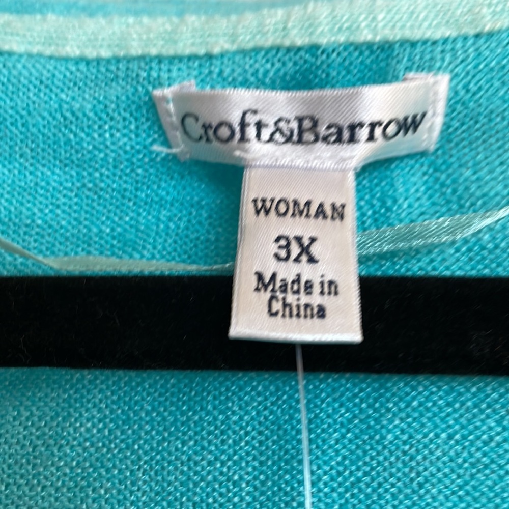 Croft & Barrow Turquoise Cardigan - Picture 3 of 9